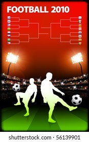 Soccer Player on Stadium Background with Bracket Original Illustration