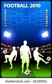 Soccer Player on Stadium Background with Bracket Original Illustration