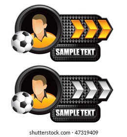 orange-weiße Fußball-Spieler-Namensschilder