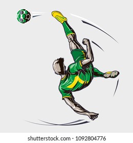 Soccer Player Overhead Kick
