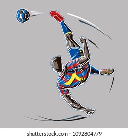 Soccer Player Overhead Kick
