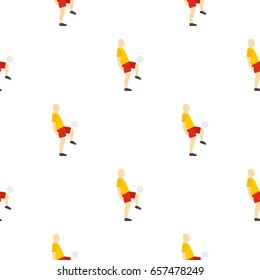 Soccer player pattern seamless background in flat style repeat vector illustration