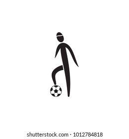 soccer player playing with the ball icon. Element of figures of sportsman icon. Premium quality graphic design icon. Signs, symbols collection icon for websites, web design, mobile on white background