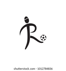 soccer player playing with the ball icon. Element of figures of sportsman icon. Premium quality graphic design icon. Signs, symbols collection icon for websites, web design, mobile on white background