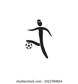 soccer player playing with the ball icon. Element of figures of sportsman icon. Premium quality graphic design icon. Signs, symbols collection icon for websites, web design, mobile on white background