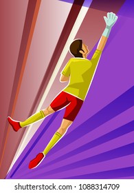Soccer player playing with football for world tournament. Vector illustration