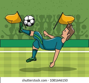 Soccer player playing on field