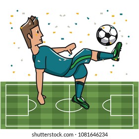 Soccer player playing on field