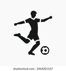 Símbolo de Vector de posición de jugador de fútbol en estilo plano con silueta negra 