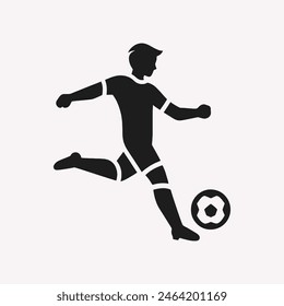 Soccer player position vector symbol in flat style with black silhouette 
