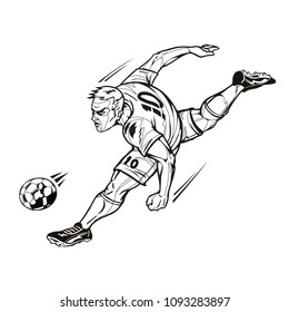 Soccer player power kick