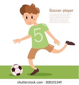 Soccer player. Profession. Vector isolated illustration. Cartoon character