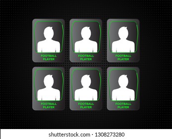 Soccer player profile, statistical information and transfer information profile photo vector illustration