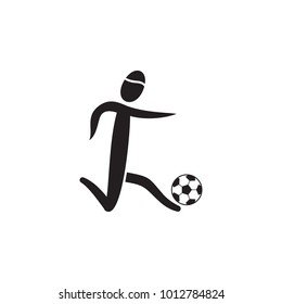 soccer player running with the ball icon. Element of figures of sportsman icon. Premium quality graphic design icon. Signs, symbols collection icon for websites, web design, mobile on white background