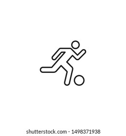 Soccer Player Running With The Ball vector icon. Football player sign. Trendy Flat style for graphic design, Web site, UI. EPS10.  Vector illustration