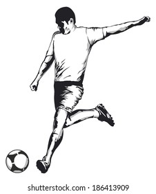 soccer player shooting the ball
