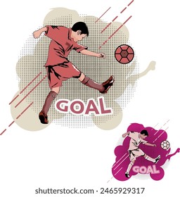 soccer player shooting a ball. sport design concept