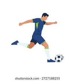 Vetor de tiro do jogador de futebol, gráfico dinâmico do movimento de chute EPS