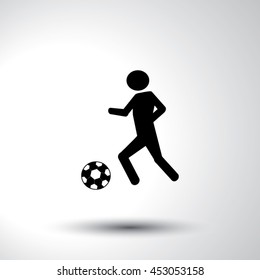Soccer player sign flat icon illustration