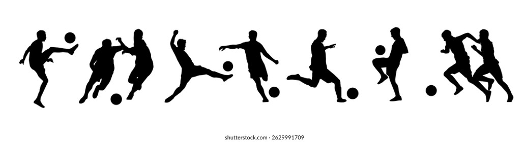 Soccer player silhouette. Soccer silhouette.