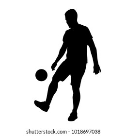 soccer player
silhouette with a ball on a white background, vector