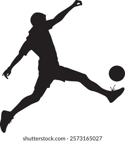 Soccer Player Silhouette design Dynamic Action Pose