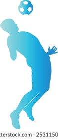 Soccer Player Silhouette with Gradient Color Design. Isolated Vector Illustration.