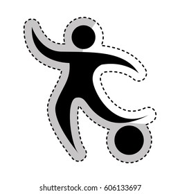 soccer player silhouette icon vector illustration design