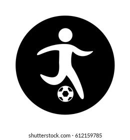 soccer player silhouette icon vector illustration design