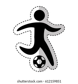 soccer player silhouette icon vector illustration design
