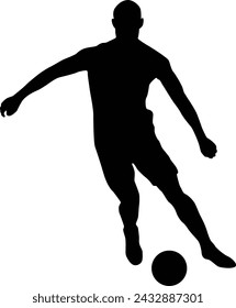 Soccer player silhouette illustration in vector
