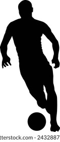 Ilustración de la silueta del jugador de fútbol en vector
