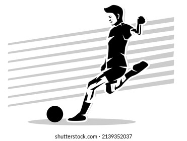 Diseño de plantilla de silueta de jugador de fútbol