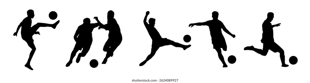 Soccer player silhouette. Soccer vector