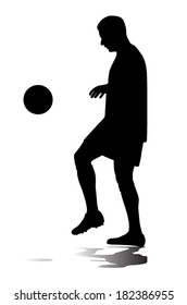 soccer player silhouette vector illustration