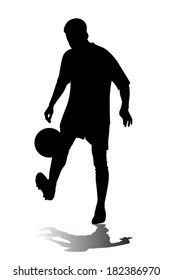 soccer player silhouette vector illustration