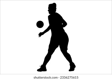 soccer player silhouette Vector illustration