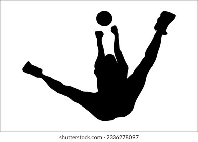 soccer player silhouette Vector illustration