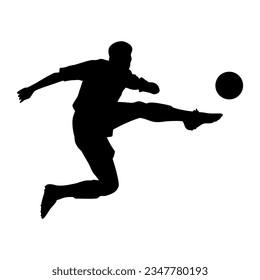 Fußballspielersilhouette. Vektorbild