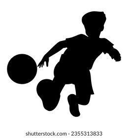 Soccer player silhouette. Vector image