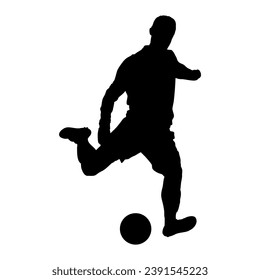 Soccer player silhouette. Vector image