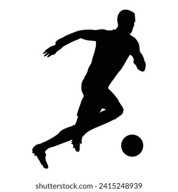 Soccer player silhouette. Vector image