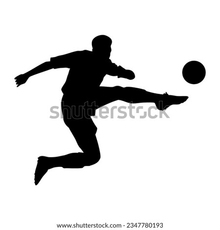 Soccer player silhouette. Vector image