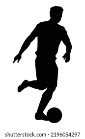 Soccer player silhouette vector on white background, sport man.