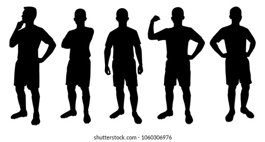 Soccer Player Silhouette Vector Set