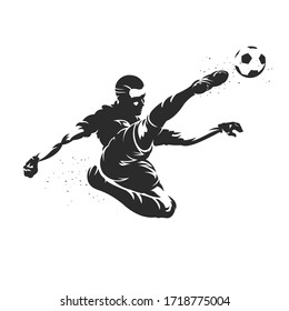 Diseño de tiro de voleibol de jugador de fútbol sobre fondo blanco