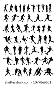 Soccer player silhouettes