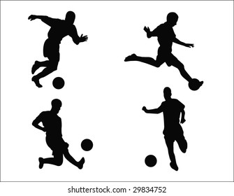soccer player silhouettes