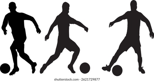 Soccer Player Silhouettes with Shadows