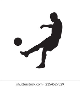 Soccer Player Sillhouette Vector Black White Stock Vector (Royalty Free ...